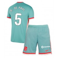 Camiseta Atletico Madrid Rodrigo De Paul #5 Visitante Equipación para niños 2024-25 manga corta (+ pantalones cortos)